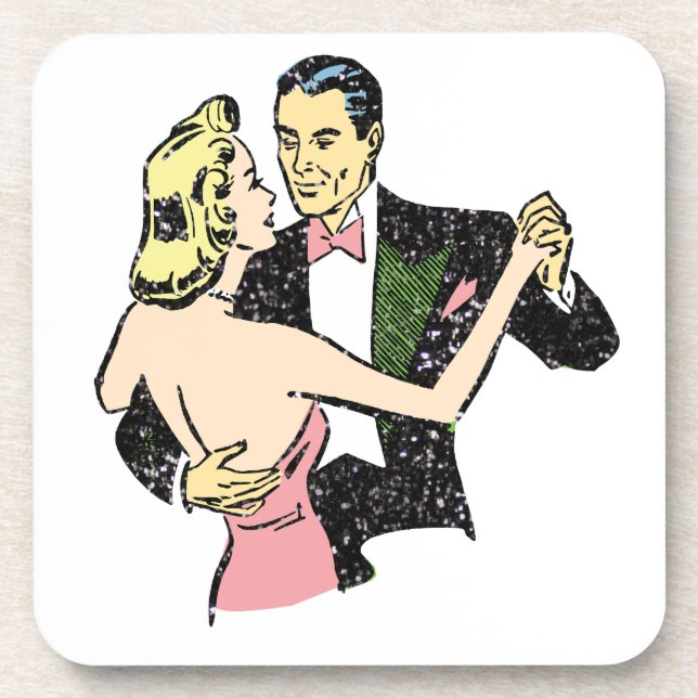 vintage dancing couple coaster (Front)