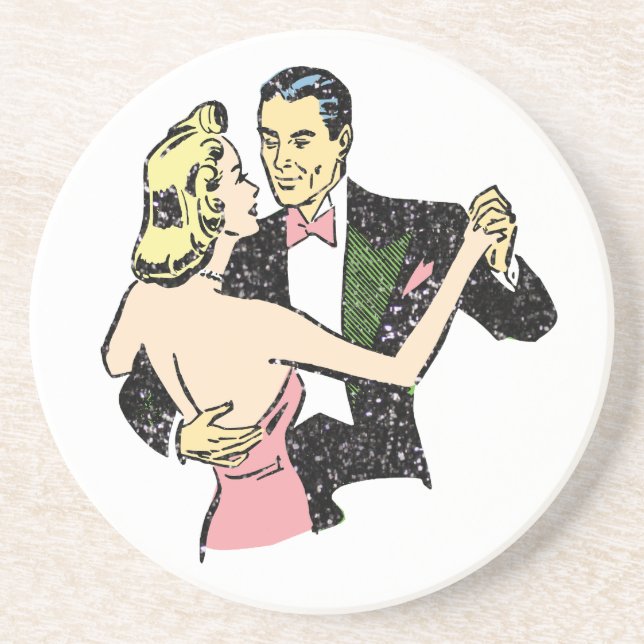 vintage dancing couple coaster (Front)