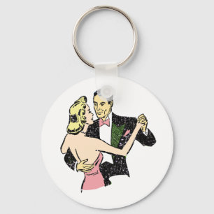 vintage dancing couple key ring
