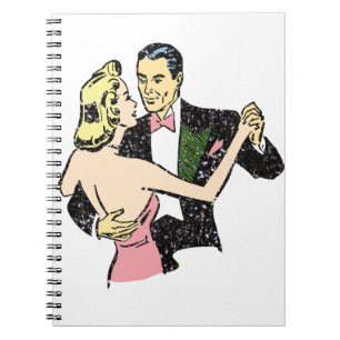 vintage dancing couple notebook