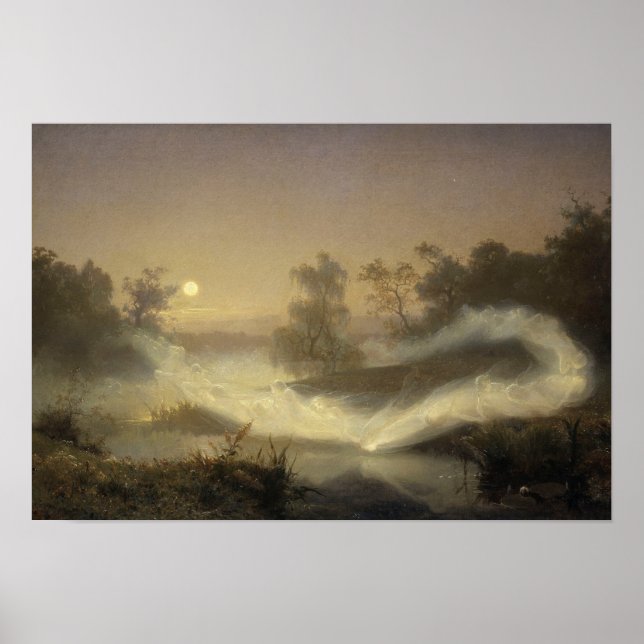 Vintage Dancing Fairies by August Malmström Poster (Front)