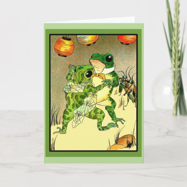 Vintage - Dancing Frog Couple, Card (Front)