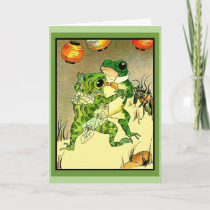 Vintage - Dancing Frog Couple, Card