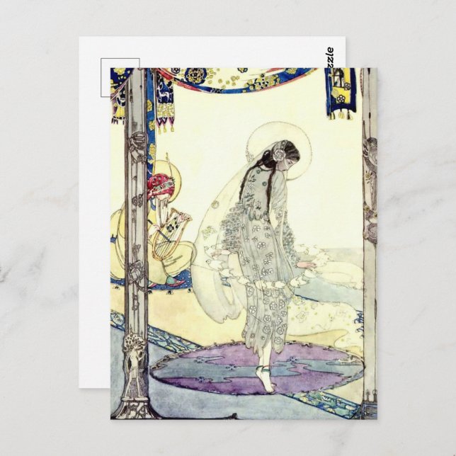 Vintage Dancing Girl by Jessie M. King Postcard (Front/Back)