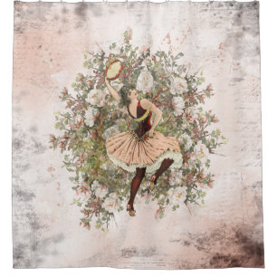 Vintage Dancing Gypsy Floral Mix and Match Shower Curtain