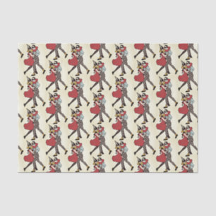 Vintage Dancing Harlequin Tissue Paper