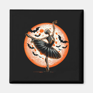 Vintage Dancing Skeleton Ballet Dance Halloween Wo Magnet