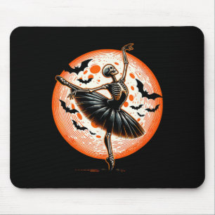 Vintage Dancing Skeleton Ballet Dance Halloween Wo Mouse Pad