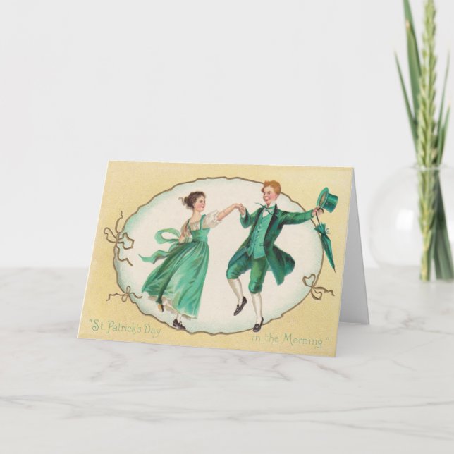 Vintage Dancing St Patrick's Day Card (Front)