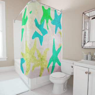 Vintage Dancing Starfish Shower Curtain
