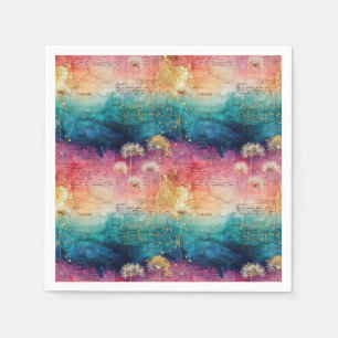 Vintage Dandelion Abstract Pattern (1) Napkin