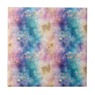 Vintage Dandelion Abstract Pattern (2) Ceramic Tile