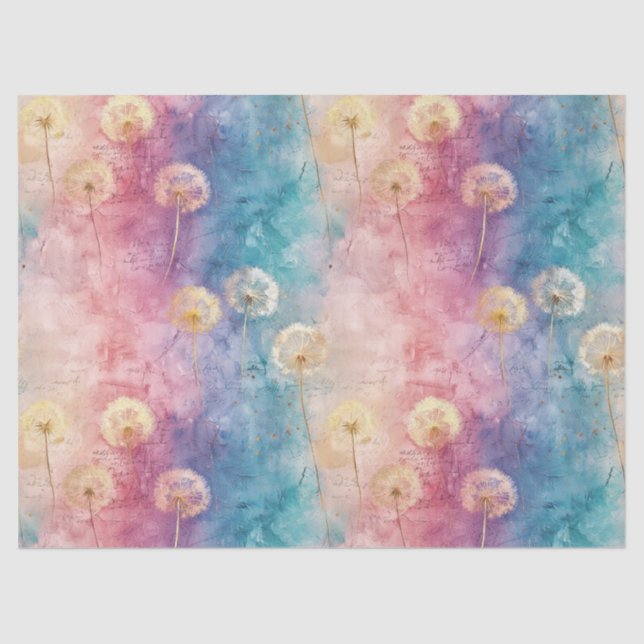 Vintage Dandelion Abstract Pattern (3) Tissue Paper (Front)