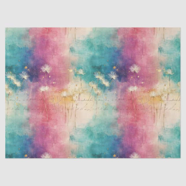 Vintage Dandelion Abstract Pattern (4) Tissue Paper (Front)