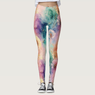 Vintage Dandelion Abstract Pattern (5) Leggings