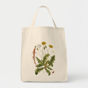 Vintage Dandelion Illustration Tote Bag