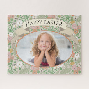 Vintage Dandelion Pansies Busy Bees Spring Photo Jigsaw Puzzle