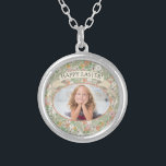 Vintage Dandelion Pansies Busy Bees Spring Photo Silver Plated Necklace<br><div class="desc">Enjoy this lovely Victorian garden pattern when sending the perfect gift. This vintage design features a garden with white and yellow dandelions, pink pansies, and busy bees evoking the 1900s. The subtle colour scheme works well with a vintage- or Victorian-style wedding, bridal shower, Christmas gifts, and even in a retail...</div>