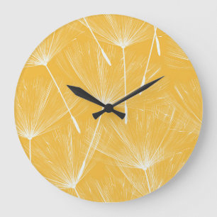 Vintage Dandelions: Seamless Pattern Large Clock