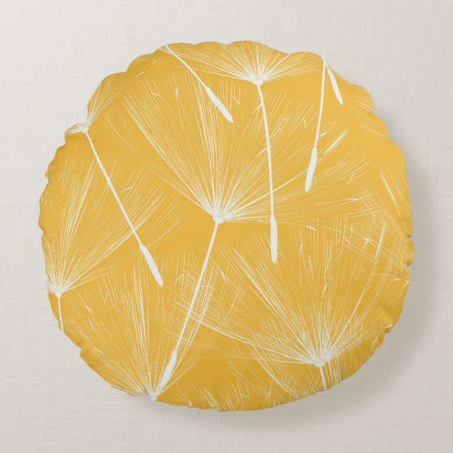 Vintage Dandelions: Seamless Pattern Round Cushion (Front)