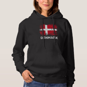Vintage Danish Flag Patriotic Denmark Flag Hoodie