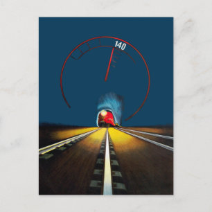 Vintage Danish Train Travel Postcard