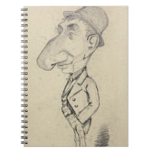 Vintage Dapper Gentleman Caricature Sketch Notebook