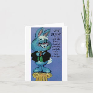 Vintage Dapper Rabbit Birthday For Son Card