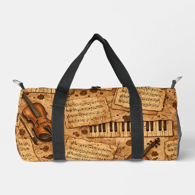 Vintage Dark Academia Aesthetic Patterns Duffle Bag (Front)