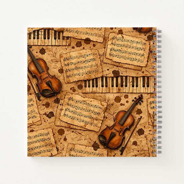 Vintage Dark Academia Aesthetic Patterns Notebook (Back)