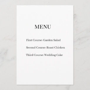 Vintage Dark Academia Gothic Menu Card