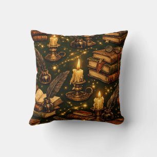 Vintage Dark Academia Magic Books Cushion