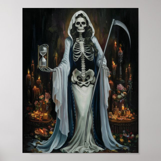 Vintage Dark Art Santa Muerte Poster (Front)