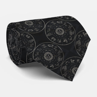 Vintage Dark Astrology Zodiac Sign  Tie