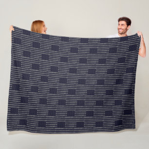 Vintage Dark Blue Grunge USA American Flag Pattern Fleece Blanket
