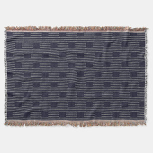 Vintage Dark Blue Grunge USA American Flag Pattern Throw Blanket