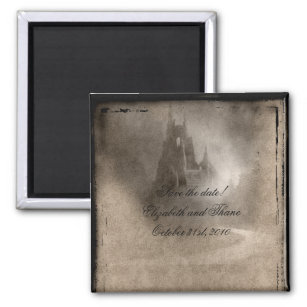 Vintage Dark Castle Gothic Invitations Magnet