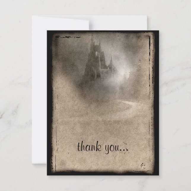 Vintage Dark Castle Gothic Thank You (Front)