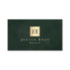 Vintage Dark Emerald Green & Gold Luxury Monogram