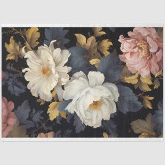 Vintage Dark Florals  Tissue Paper
