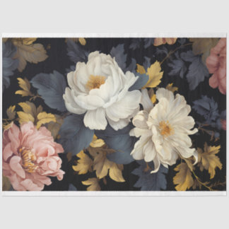 Vintage Dark Florals  Tissue Paper