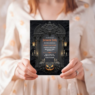 Vintage Dark Gothic Adult Halloween Costume Party Invitation