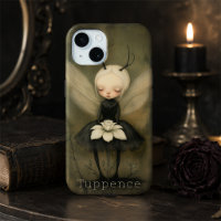 Vintage Dark Gothic Fairy with Flower Custom Name