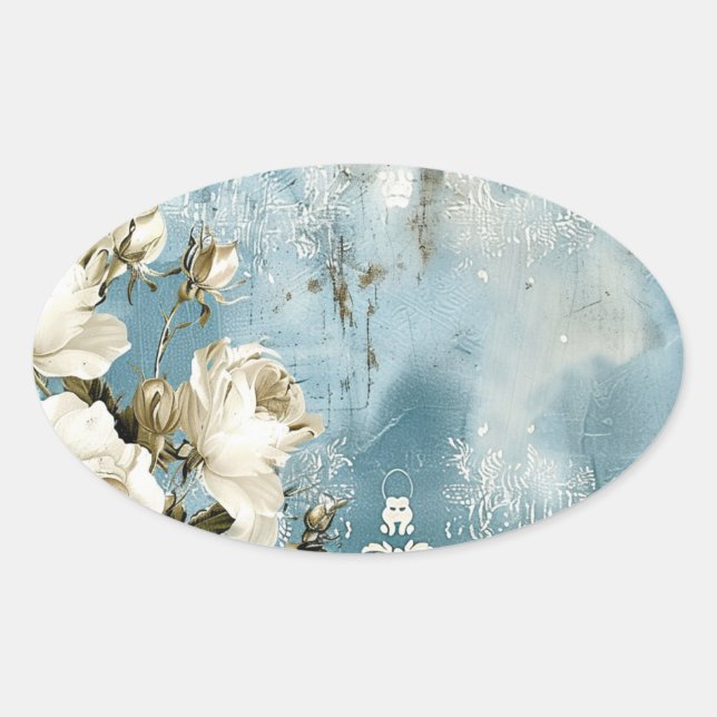 Vintage Dark Gothic Oval Sticker (Front)