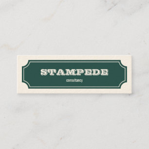 Vintage Dark Green Logo Victorian Cartouche Mini Business Card