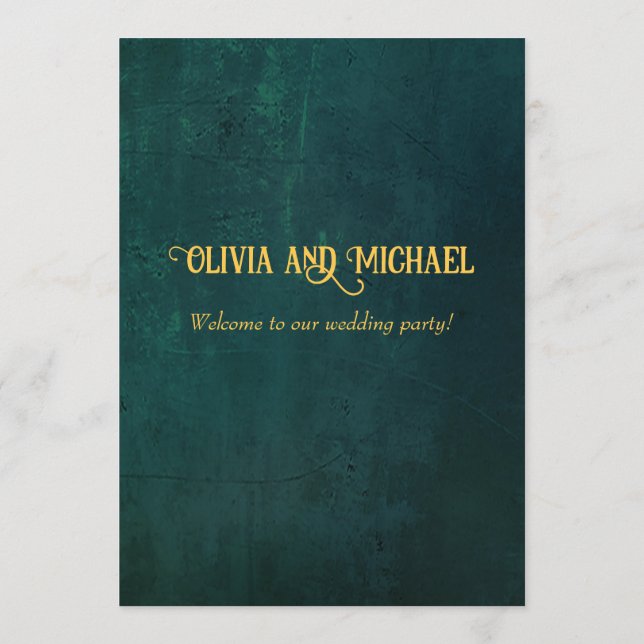 Vintage Dark Green Menu (Back)