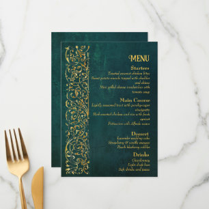 Vintage Dark Green Menu