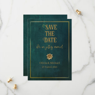 Vintage Dark Green Save The Date