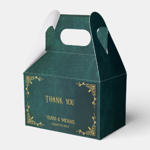 Vintage Dark Green Thank You Favour Box