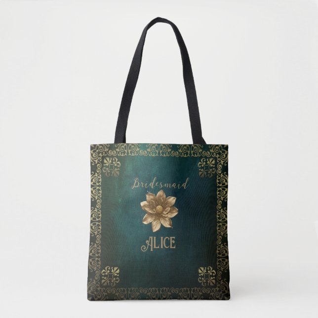 Vintage Dark Green Tote Bag (Front)